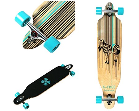 Xtreme Free Professional Speed Downhill Drop Through Complete Longboard Skateboard