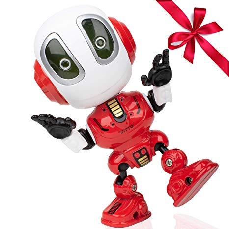 USA Toyz Toy Robots for Boys or Girls – Ditto Mini Talking Robots for Kids w/Posable Body, Interactive Voice Changer Robot Travel Toys Stocking Stuffers (Red)