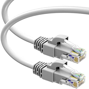Cat 6 Ethernet Cable- 2 Pack, 20 ft (6 Meters) Maximm Cat6 Cables Grey - Snagless Internet Cable Pure Copper Computer Network Patch Cord UL Listed, 24AWG - Includes Cable Ties.