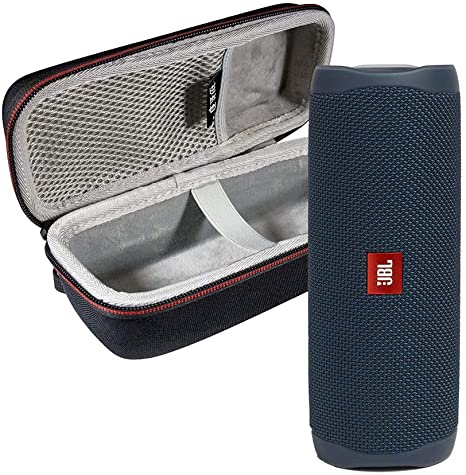 JBL FLIP 5 Portable Speaker IPX7 Waterproof On-The-Go Bundle with WRP Deluxe Hardshell Case (Blue)