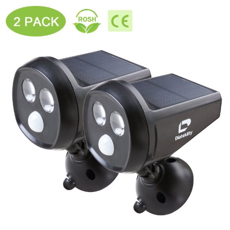 Diateklity LED Motion Sensor Light - Wireless Spotlight Solar Motion Light - Solar Powered Outdoor Light - Weatherproof - 240 Lumens (2)