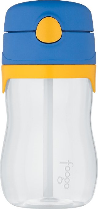 THERMOS FOOGO 11-Ounce Straw Bottle, Blue/Yellow