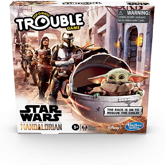 Hasbro Gaming Trouble: Star Wars The Mandalorian Edition Board Game for Kids Ages 5 and Up