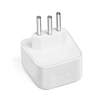 Travel Adapter, BESTEK Grounded Universal Travel Adapter, International Travel Charger Plug(Type N) for Brazil