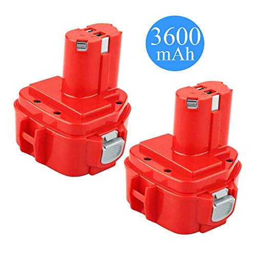 3.6Ah Replacement for Makita 12V Battery NI-MH 1220 1200 1201 1222 1233 1234 1235 1233S 1233SA 1233SB PA12 193157-5 192681-5 192598-2 12 Volt Cordless Power Tools (2-Pack)