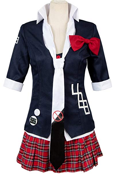 UU-Style Danganronpa Women's Jacket Coat Tie Top Skirt Unfirom Junko Enoshima Cosplay Costume
