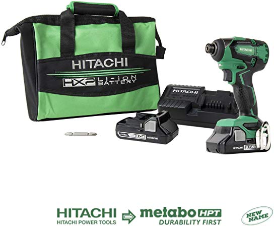 Hitachi WH18DBFL2S 18V Cordless COMPACT Lithium-Ion Brushless 1, 522 in-lbs. Impact Driver Kit