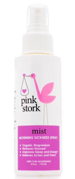 Pink Stork Mist: Magnesium Spray for Morning Sickness Relief - Organic Magnesium from the Dead Sea and Steam Distilled Water -Convenient Size -Improves Energy Levels, Sleep Quality, Cellular Function -Reduces Nausea, Constipation, and Inflammation