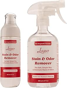 Lusso Gear Stain and Odor Eliminator for Cars, Pet Urine Odor Cleaner for Home, Upholstery Cleaner, Deodorizer Remover for Strong Dog or Cat Pee Smells on Carpet, Cars (Bundle)