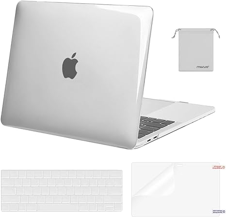 MOSISO Plastic Hard Shell&Keyboard Cover&Screen Protector&Storage Bag Compatible with MacBook Pro 13 inch Case M2 2024, 2023, 2022-2016 A2338 M1 A2251 A2289 A2159 A1989 A1708 A1706, Crystal Clear