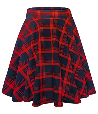 Urban CoCo Women's Basic Versatile Stretchy Flared Casual Mini Skater Skirt