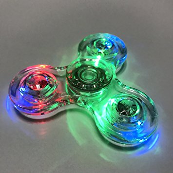 LED Light Fidget Spinner with Switch Plastic EDC Hand Spinner For Autism and ADHD Relief Focus Anxiety Stress Toys Gift