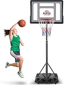 Kids Basketball Hoop Outdoor - 33 inch Backboard, 70-84in Adjustable Height, Portable Basketball Hoops & Goals for Kids/Teenagers/Youth in Backyard/Driveway/Indoor - Fillable Base