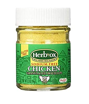 Herb Ox Sodium-Free Chicken Granulated Bouillon, 3.3 Ounce (2 jars)