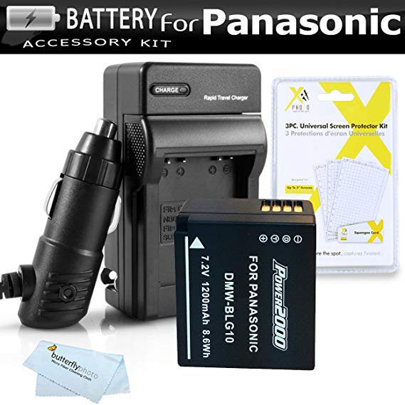 Battery and Charger Kit For Panasonic LUMIX DMC-ZS100, DMC-ZS60, DMC-ZS60K, DMC-ZS60S, DMC-ZS100k, DMC-ZS100s, GX85 Digital Camera Includes Extended Replacement (1200Mah) DMW-BLG10 Battery   Charger