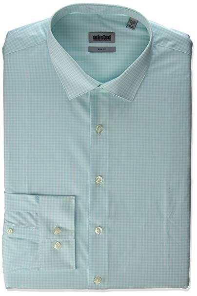 Kenneth Cole Unlisted Mens Dress Shirt Slim Fit Check