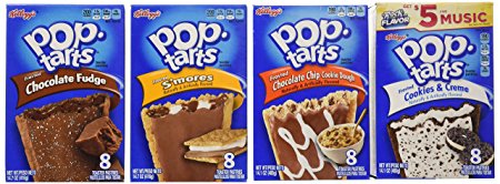 Pop Tarts Frosted Variety Pack, CHOCOLATE Flavors: S"mores, Cookies and Cream, Chocolate Chip Cookie Dough, Chocolate Fudge. Bundle of 4- 8 Count Boxes, 1 of Each Flavor. Great Care Package