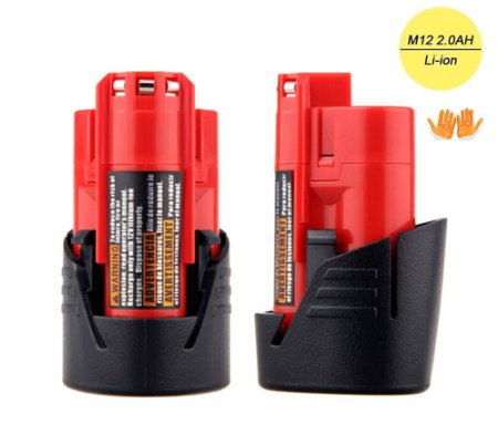 PowerMall 12V 20 Ah Red Lithium-Ion Battery for Milwaukee M12 48-11-2440 48-11-2402 48-11-2411 XC Cordless Tool Battery Packs