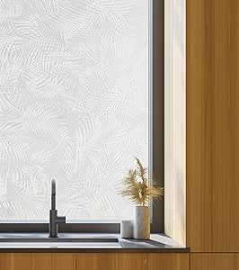 Artscape Palm | Window Privacy Film Etched Glass Pattern | Non-Adhesive & UV Protection | Easy to Apply & Removable | 24 x 36 inches | Made in USA