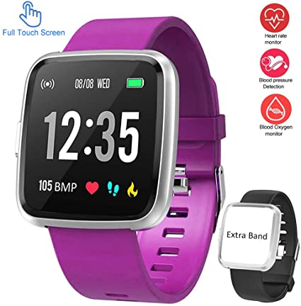 feifuns Smart Watch,Fitness Tracker with Blood Pressure/Oxygen/Heart Rate Monitor,IP67 Waterproof 1.3" Touch Screen Smartwatch with Sleep Monitor, Step Counter for Men Women