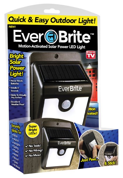 Ever Brite BRITE-MC12/4 Ever Brite Motion Activated LED Solar Light, Black