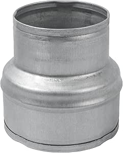 4" to 3" Inch Galvanized Steel Round Duct Reducer - Pipe Fitting Increaser Reducer - Drain, Waste and Vent Conduit Transition Adapter - Metal Tube Reducing Coupling