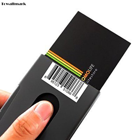 Towallmark Thumb Sliding Slider Slide Business Credit Name Card Case Holder Wallet, Black