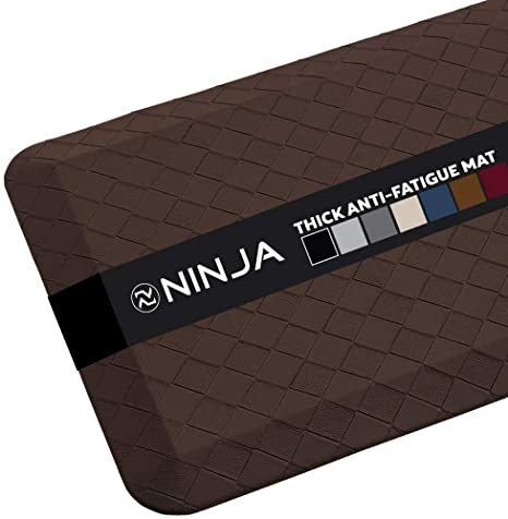 Ninja Brand Premium Floor Comfort Mat, Ergonomically Engineered, Extra Support Floor Pad, Commercial Grade Rug for Kitchen, Gaming, Office Standing Desk Mats, 20x39 Inches, Coffee Bean