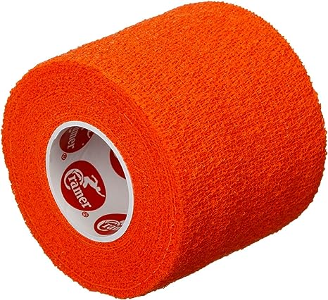 Cramer Eco-Flex Self-Stick Stretch Tape, Cohesive Tape, Flexible Elastic Sports Tape, Athletic Training Room Supplies, Easy Tear & Self-Adherent Bandage Wrap, Single 5 Yard Roll, Orange