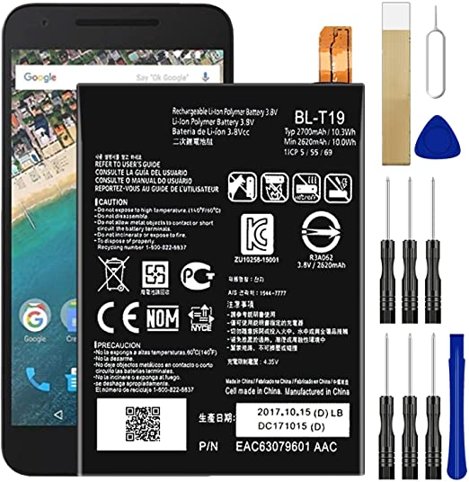 for LG Google Nexus 5X H791 Replacement Battery BL-T19 Free Adhesive Tool