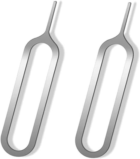 2 Pack Sim Card Pin | Sim Card Tool Compatible with All iPhone 15 pro,14, 13, 12, max and All iPhone Series, Samsung, HTC, and All Smartphone Devices Silver