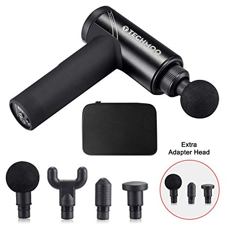 Massage Gun, Handheld Deep Tissue Muacle Mini Massager Gun Cordless Precussion Massager for Athletes Back Muscle Massager Gun Black with Carrying Case for Pain Muscle Soreness Tension Relief (Black)
