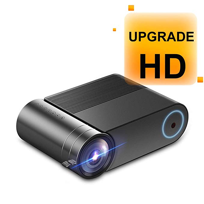 ERISAN HD-F20B Projector, 500 ANSI Brightness, 1080P Supported Portable LED Video Beam, Compatible w/HDMI PS4, Xbox, TV Stick for Multimedia Movie Games