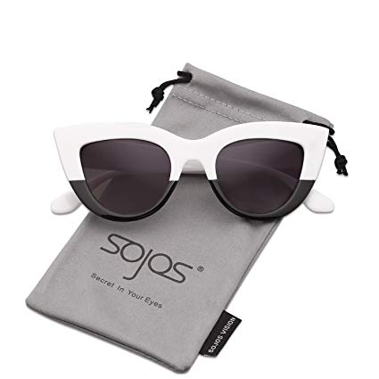 SojoS Retro Vintage Cateye Sunglasses for Women Plastic Frame Mirrored Lens SJ2939