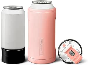 BrüMate Hopsulator Trio 3-in-1 Insulated Can Cooler for 12oz / 16oz Cans + 100% Leak Proof Tumbler with Lid | Insulated for Beer, Soda, and Energy Drinks