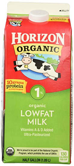 Horizon Organic, Milk 1% Lowfat, Ultra Pasteurized, Half Gallon, 64 oz