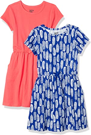 Amazon Brand - Spotted Zebra Girls' Knit Short-Sleeve Cinch-Waist Dresses