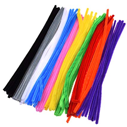 Cosmos ® 100 PCS Assorted Colors Pipe Cleaners Chenille Stem, 0.6CM x 30CM