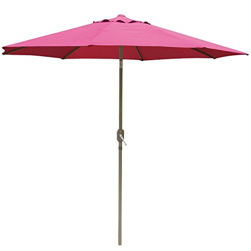 Yaheetech Outdoor Patio Umbrella 45 Degree Tilt, UV Protection Great for Garden, Pool Side, Beach, Hotel etc. (Pink 8ft)