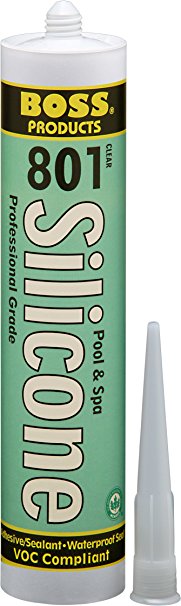 BOSS 02505CL10 801 Neutral Cure Silicone Adhesive, Clear, 10.3-Ounce