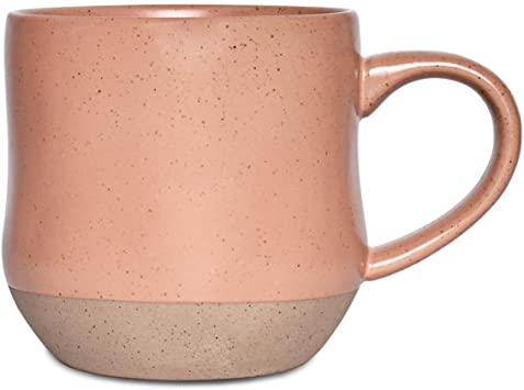 Bosmarlin Large Stoneware Coffee Mug, Big Tea Cup for Office and Home, 17 Oz, Dishwasher and Microwave Safe, 1 PCS (Light Orange, 1)