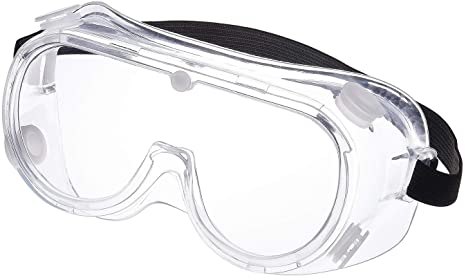 Safety Goggle Anti Fog Protective Eyewear, Clear Wide Vision Lenses Chemical Splash Shield Eye Protection for Lab, Chemical, Work, Home, Cycling (Clear)