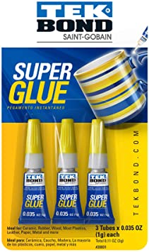 Tekbond Colorless Fast Dry Super Glue (Three 1-Gram Tubes)