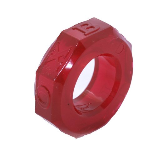 Screwballs Cockring by Oxballs (Red Clear)
