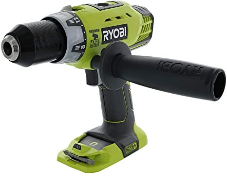 Ryobi P214 One  18 Volt Lithium Ion 1/2 Inch 600 Pound Torque Hammer Drill/Driver (Tool Only) with Handle (Non-Retail Packaging)