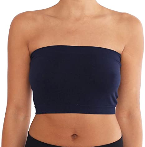 Clothes Effect Seamless Bandeau Strapless Tube Top Bra, Multiple Colors One Size/Plus Size
