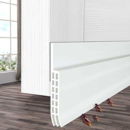 Under Door Draft Stopper Sweep: Ohuhu Upgraded Widened 39.4" L x 3.35" W Weather Stripping Door Seal Strip Doors Sealing Sound Proof Insulator Wind Light Blocker for Bottom of Door