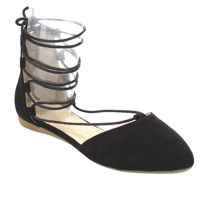 Beston FB35 Womens Dorsay Gladiator Sandals Ankle-Wrap Zipper Flats