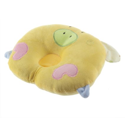 SODIAL(R) Pig Shaped Infant Toddler Sleeping Support Pillow Prevent Flat Head Yellow