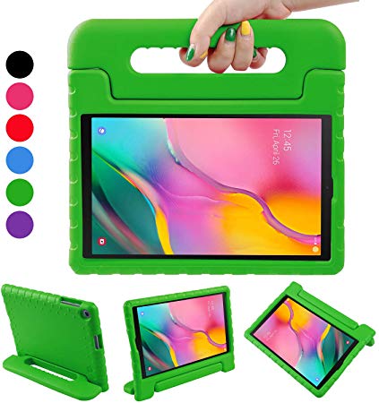 BelleStyle Kids Case for Samsung Galaxy Tab A 10.1 2019, EVA Shockproof Lightweight Protective Child Case Convertible Handle Stand Cover for Galaxy Tab A 10.1 Inch T515/T510 2019 Release (Green)